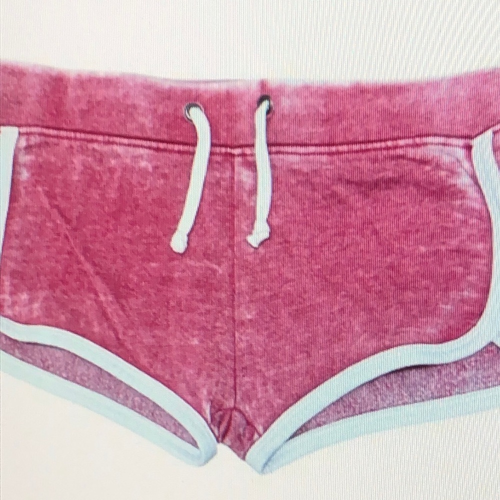 Ocean Drive Distressed Red Shorts with White Trim Cotton Medium NWOT